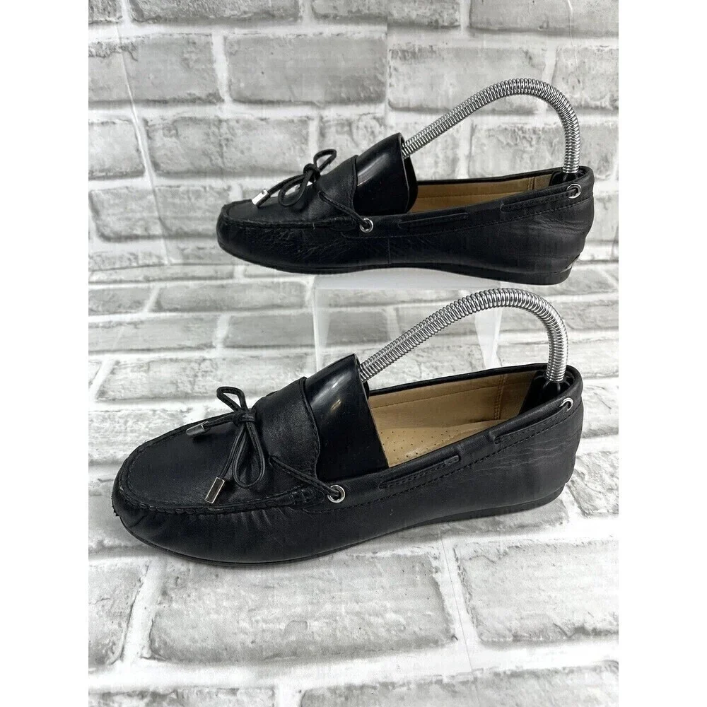 Michael Kors Daisy Women’s Size 8 Black Leather Moccasins Flats Driving Loafers